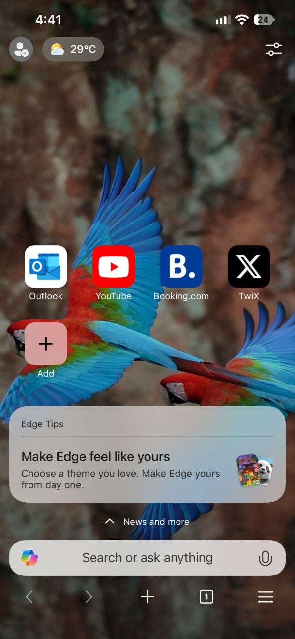 New Tab page.
