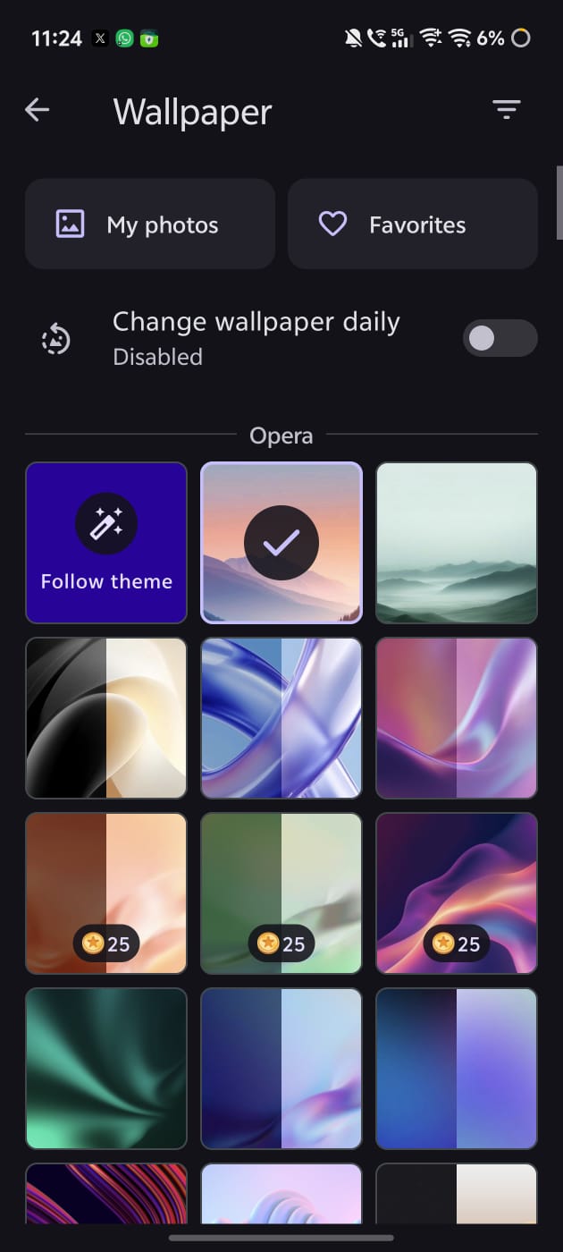 Wallpaper customization.
