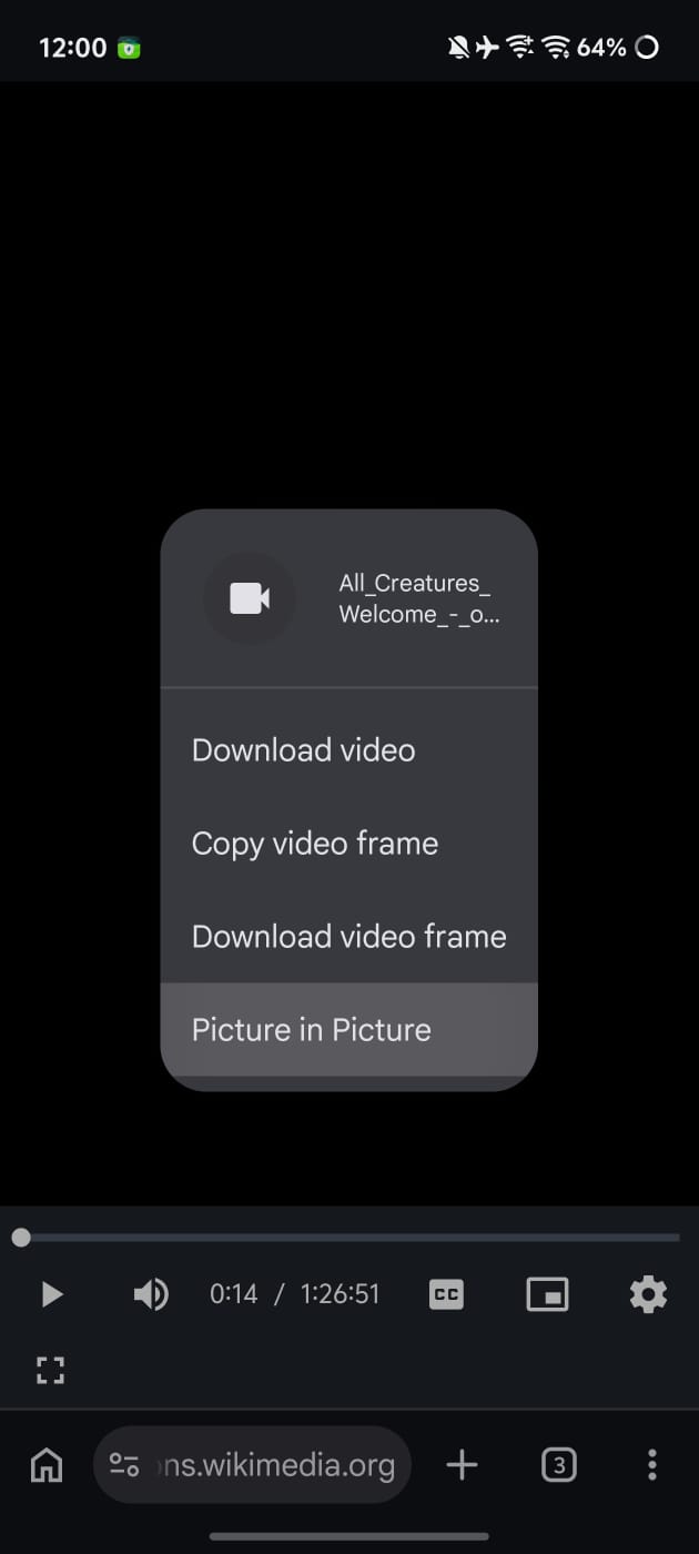 Picture-in-Picture mode.