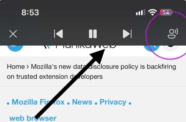 Voice Over feature Edge.