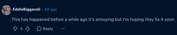 Reddit comment about the issue.