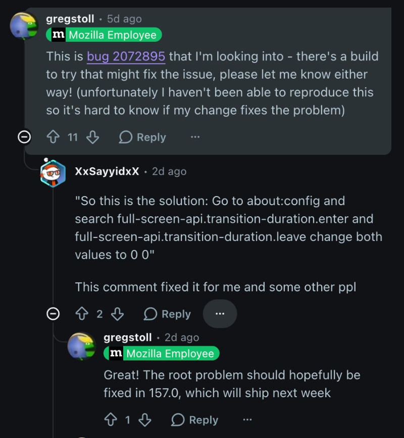 Response from Mozilla employee.