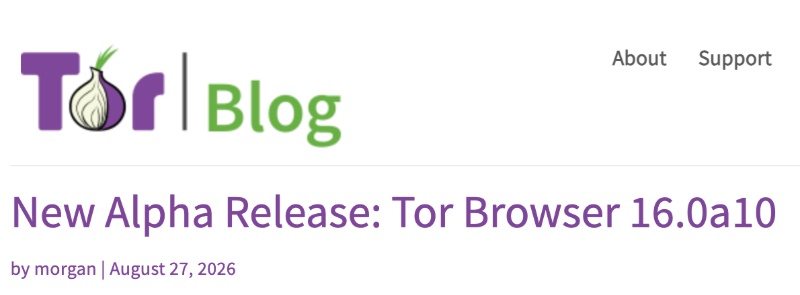 Tor blog screenshot.