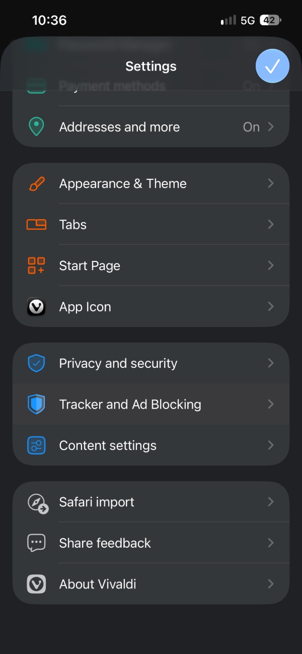 Tracker and Ad Blocking.