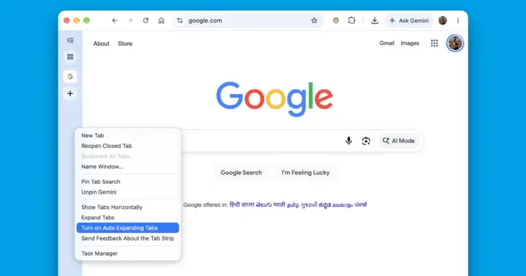 Google Chrome makes vertical tabs way better with hover expansion rollout