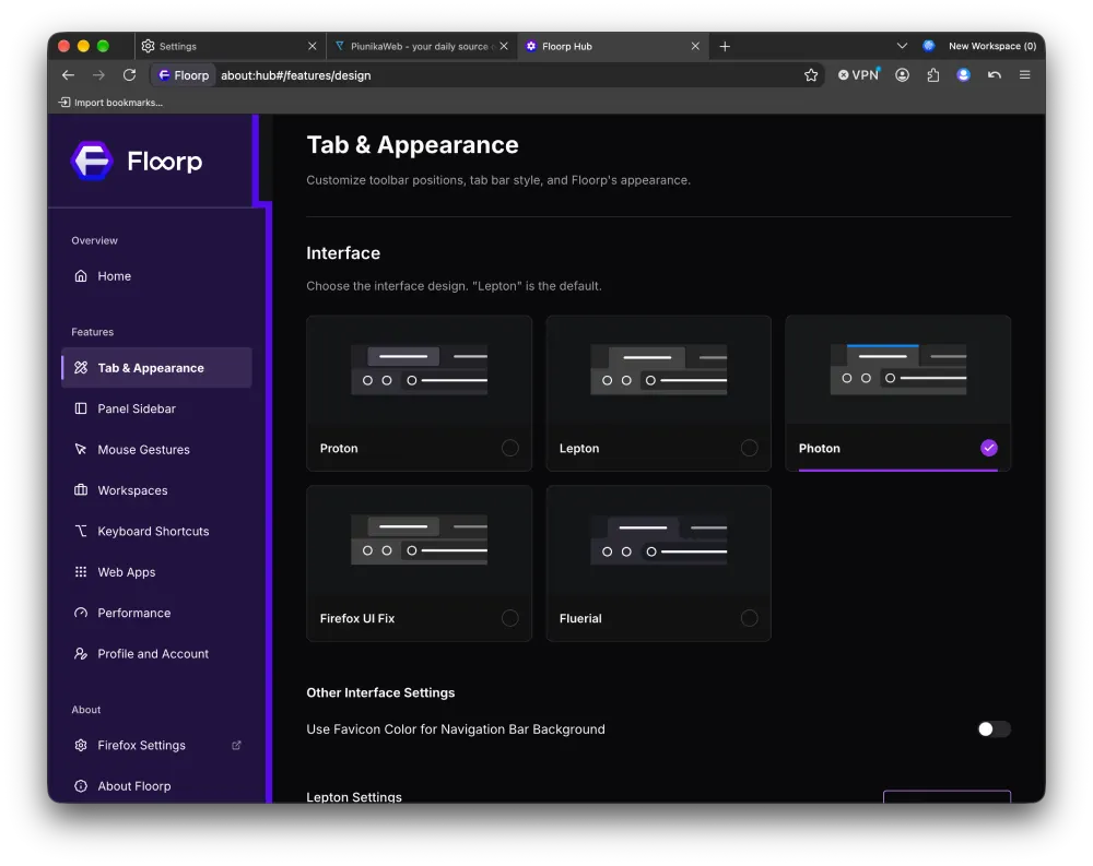 floorp-tab-and-appearance-page