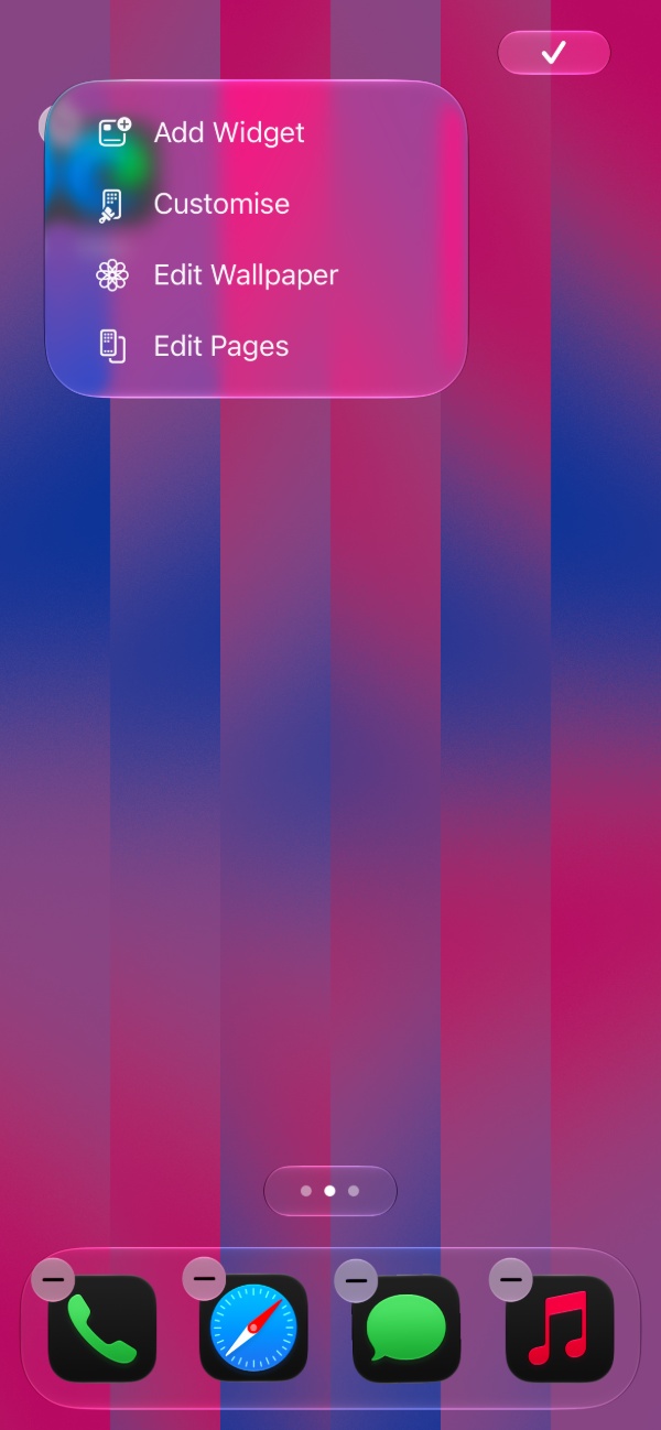 iOS home page.