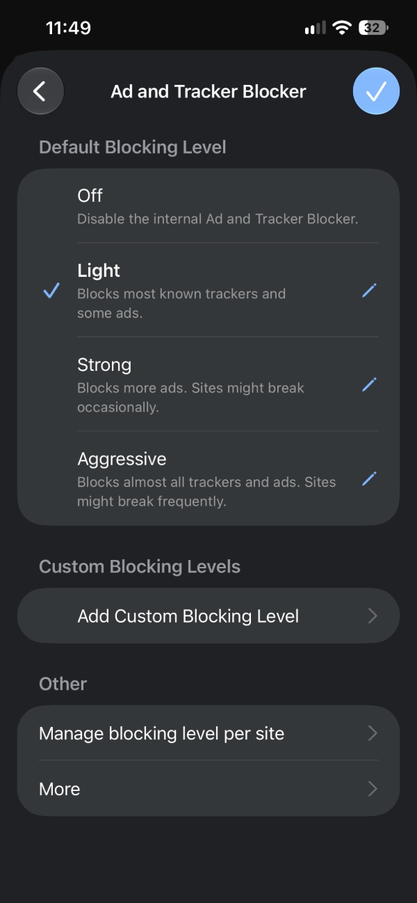Ad and tracker blocker.