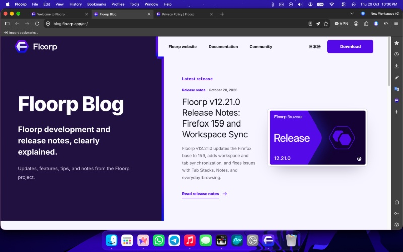Blog home page.