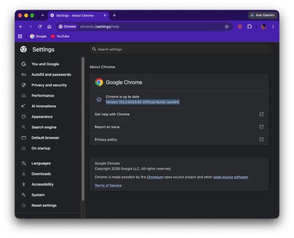 Chrome latest version.