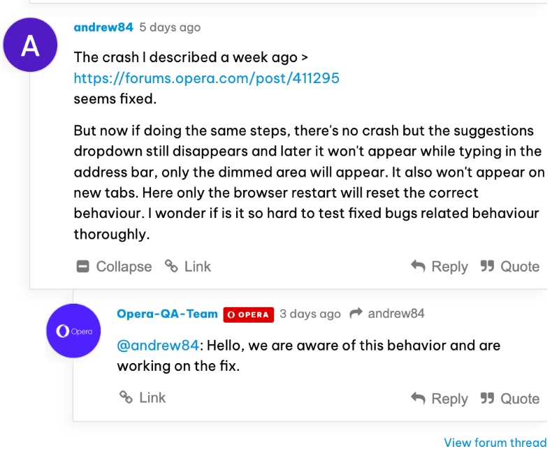 Crash issue.