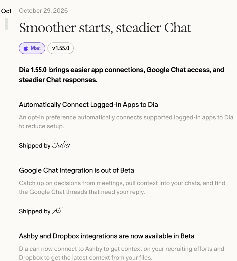 Changelog.