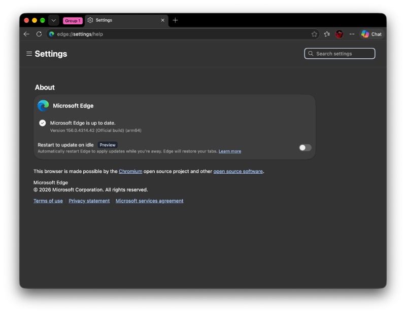 Edge latest version.