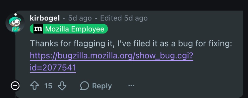 Official response.