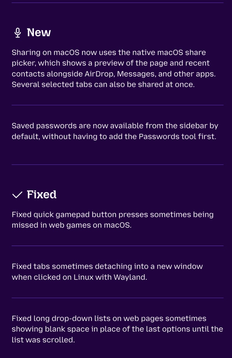 Firefox beta changelog.