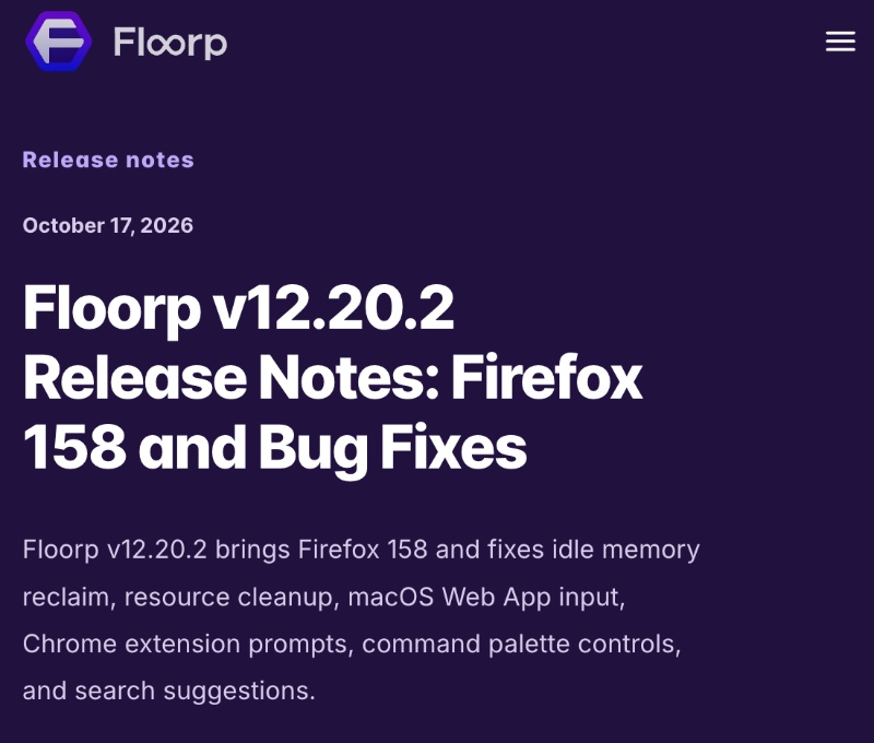 Floorp latest version.