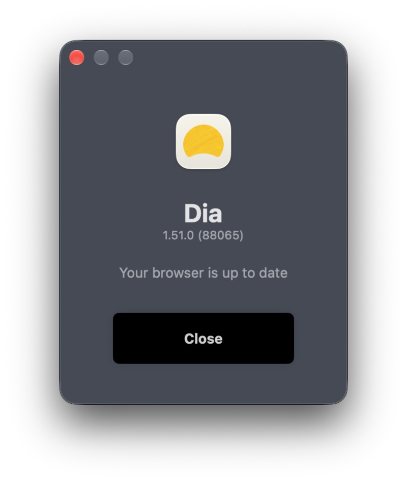 Dia latest update screenshot.