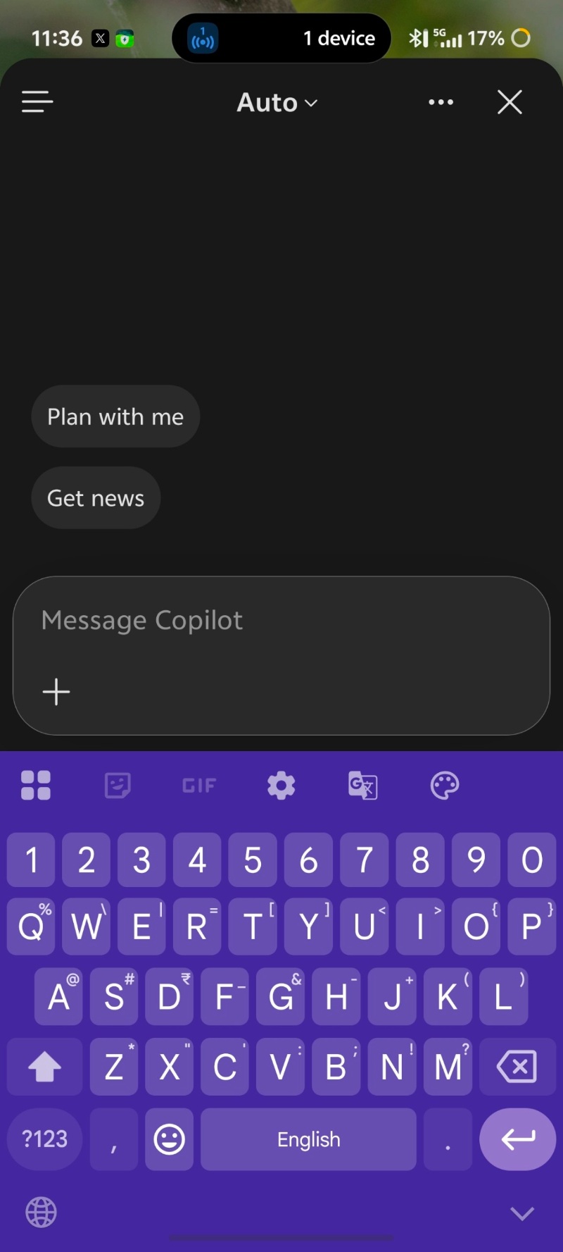 New Copilot design on Edge.