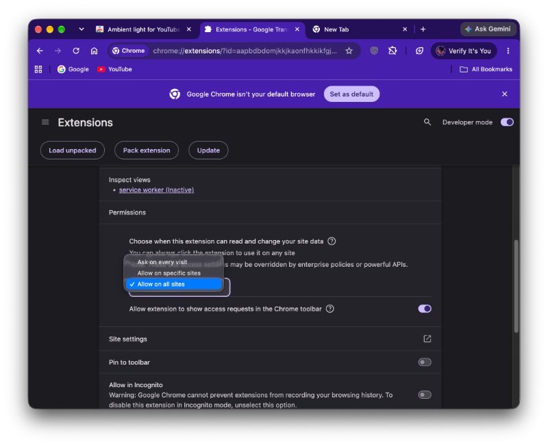 New permissions.