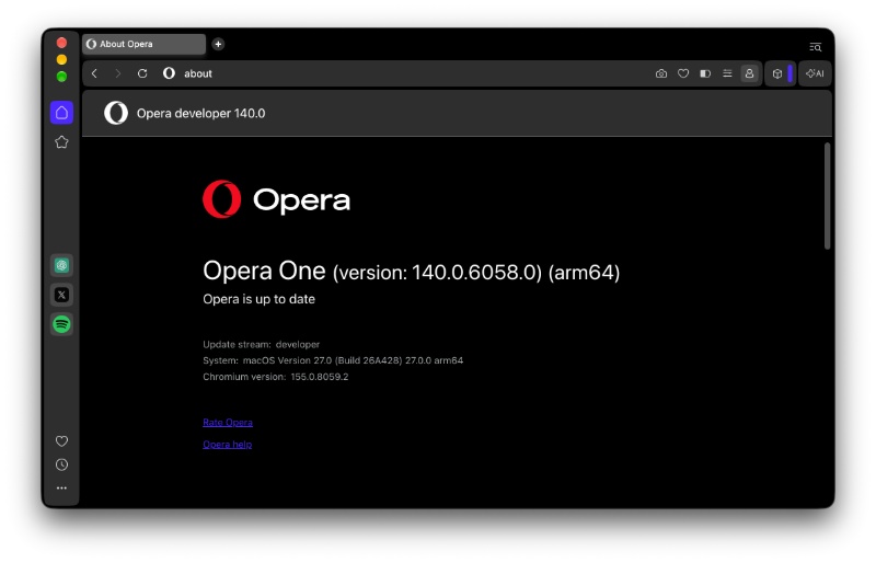 Opera latest version.