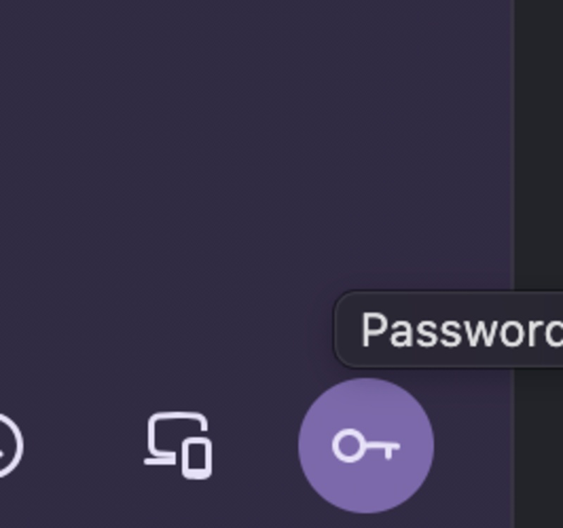 Passwords in sidebar.