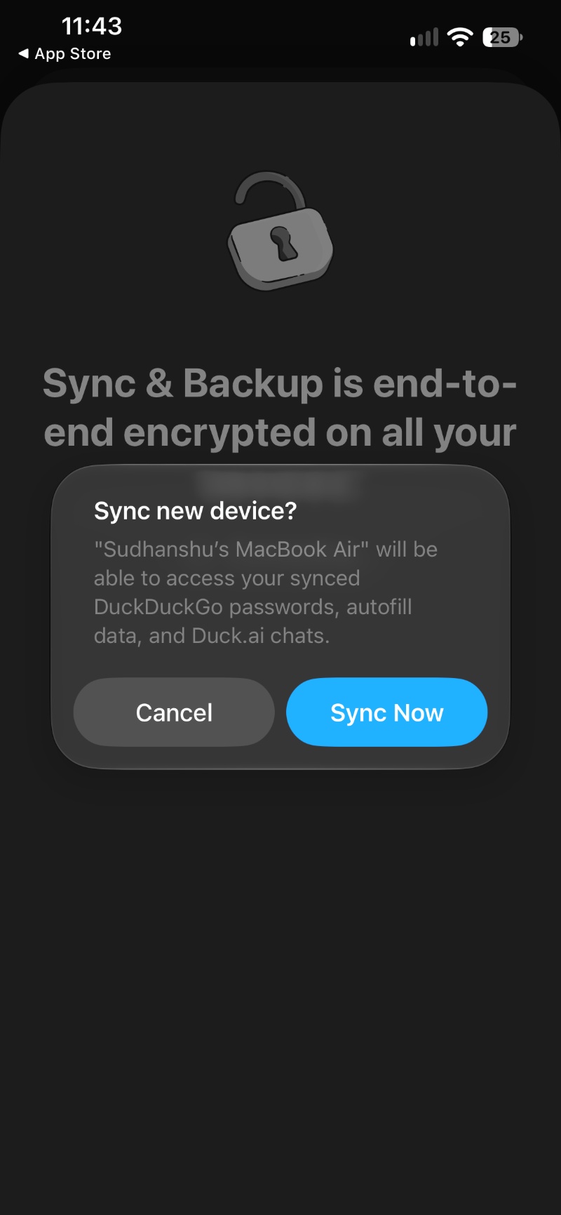 Sync Now.