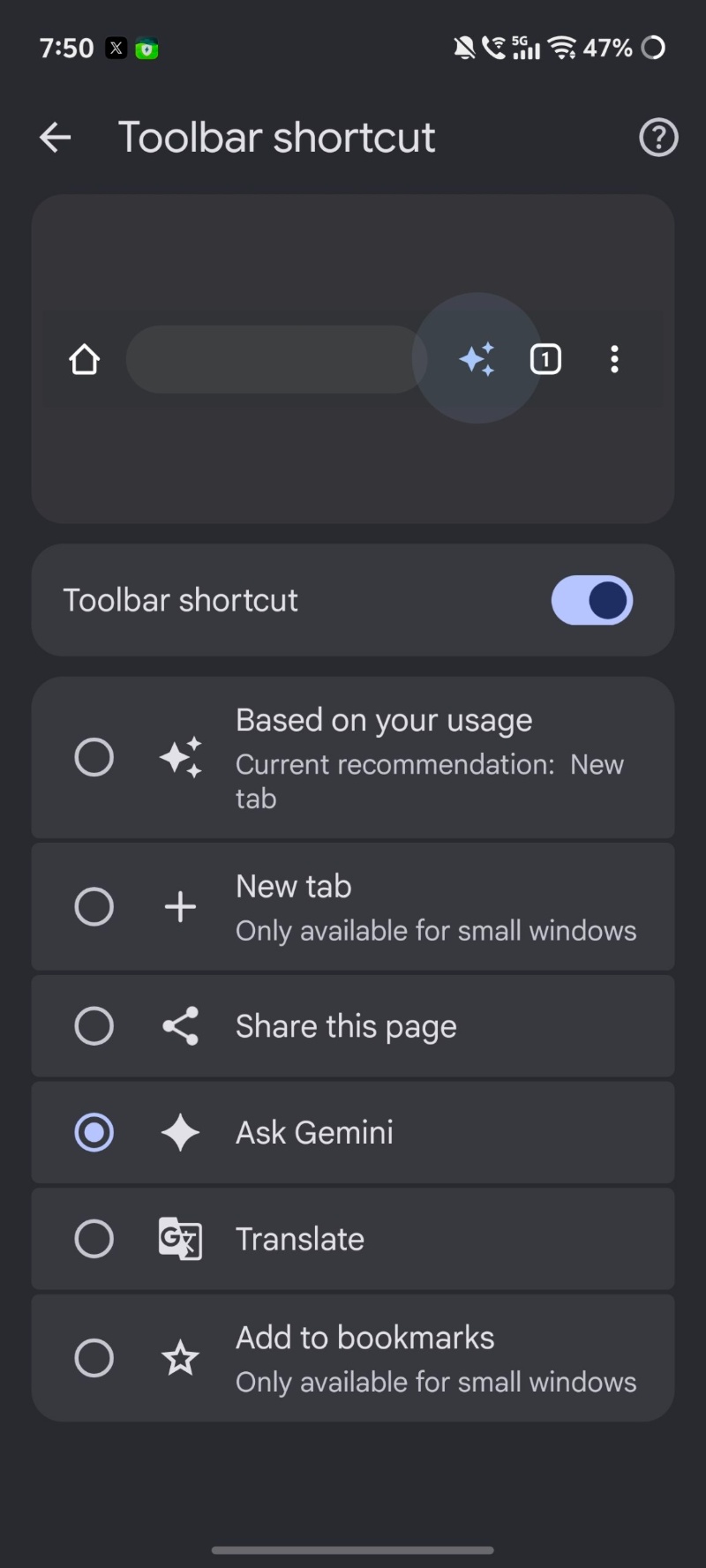 Shortcut customization.