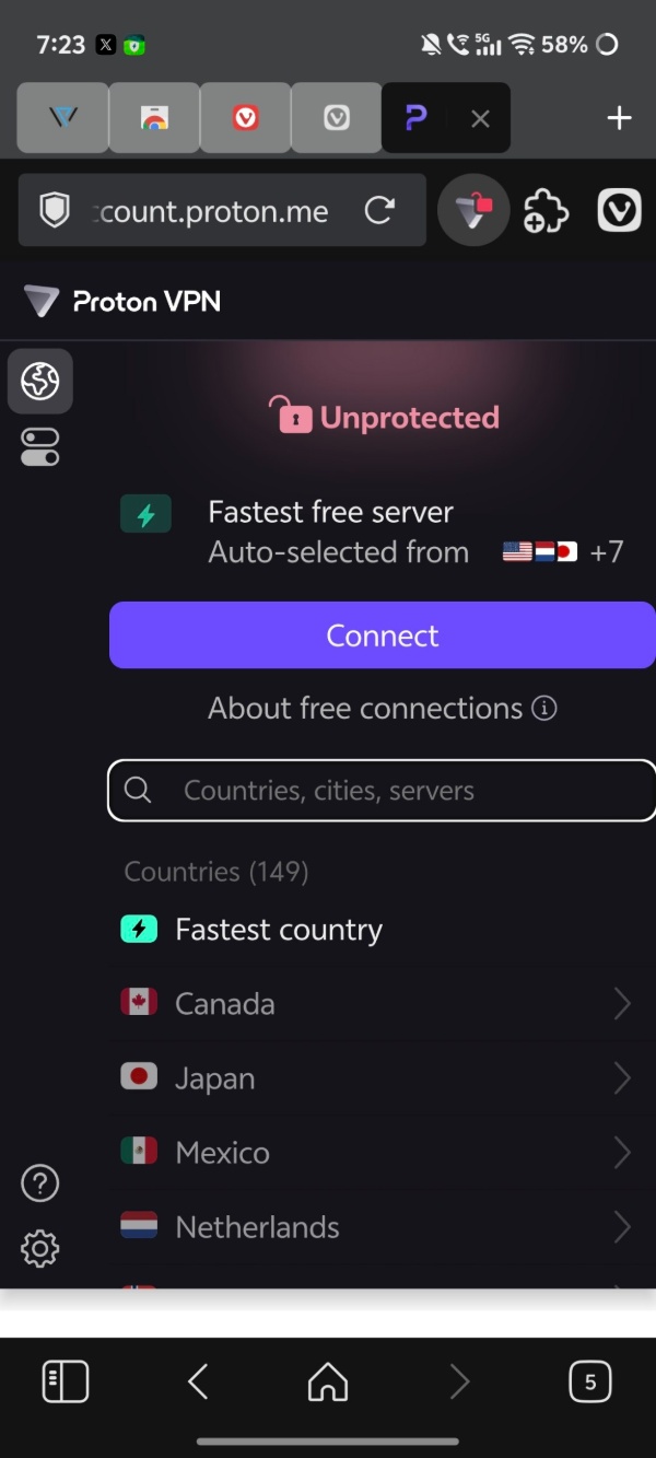 VPN disconnected.