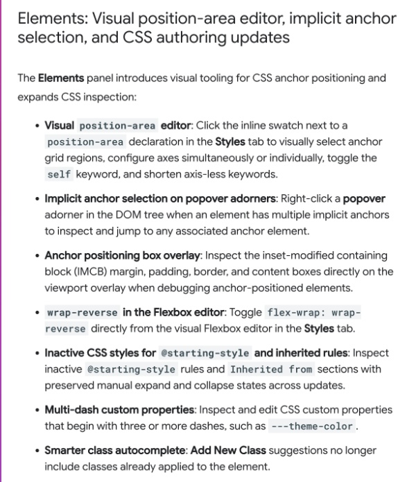 Visual CSS post for DevTools.