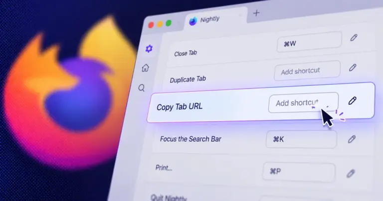 Firefox Nightly adds customizable URL-copy shortcut and patches Windows fullscreen taskbar bug