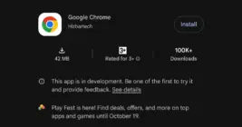 A fake Chrome app with 100,000+ downloads was spotted on the Play Store [U: Removed]